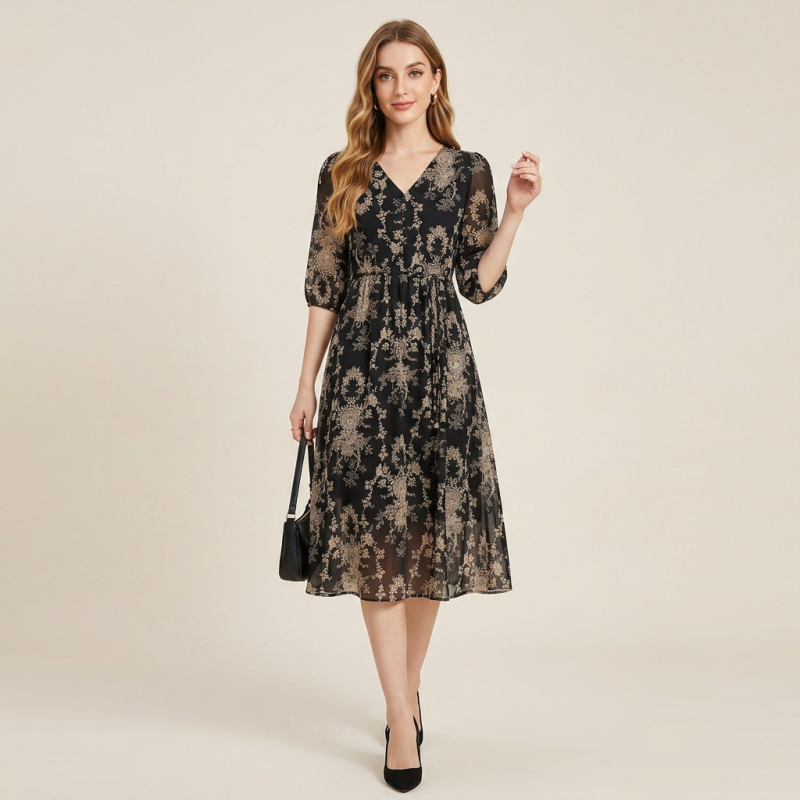 Elegante vestido floral