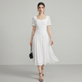 vestido francés de cuello cuadrado