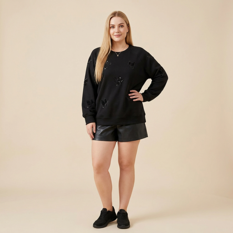 sudadera bordada con lentejuelas