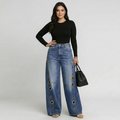 Pantalones vaqueros de talle alto y pierna ancha
