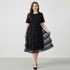 vestido de retazos de encaje