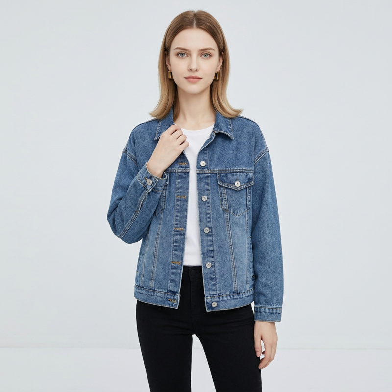 Chaqueta vaquera con cuello elegante