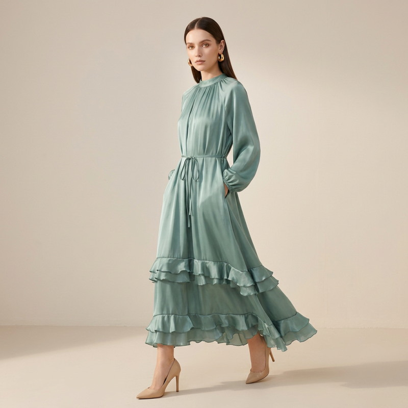 Vestido suelto con volantes