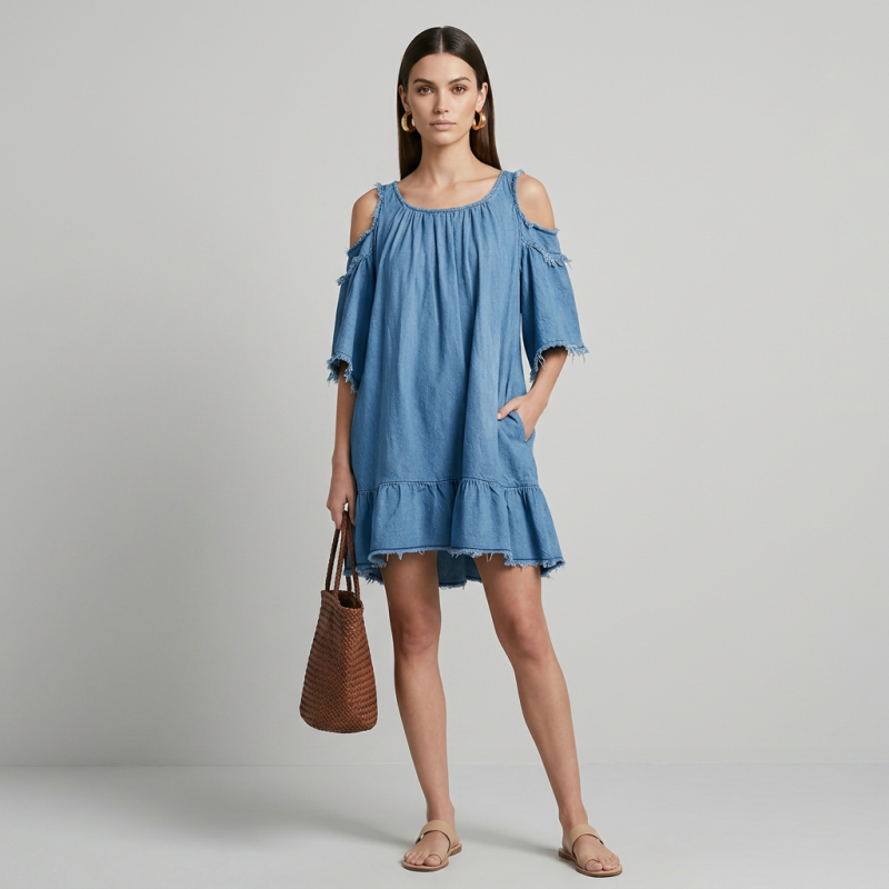 Vestido con los hombros descubiertos