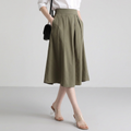 Falda midi elegante con cintura elástica