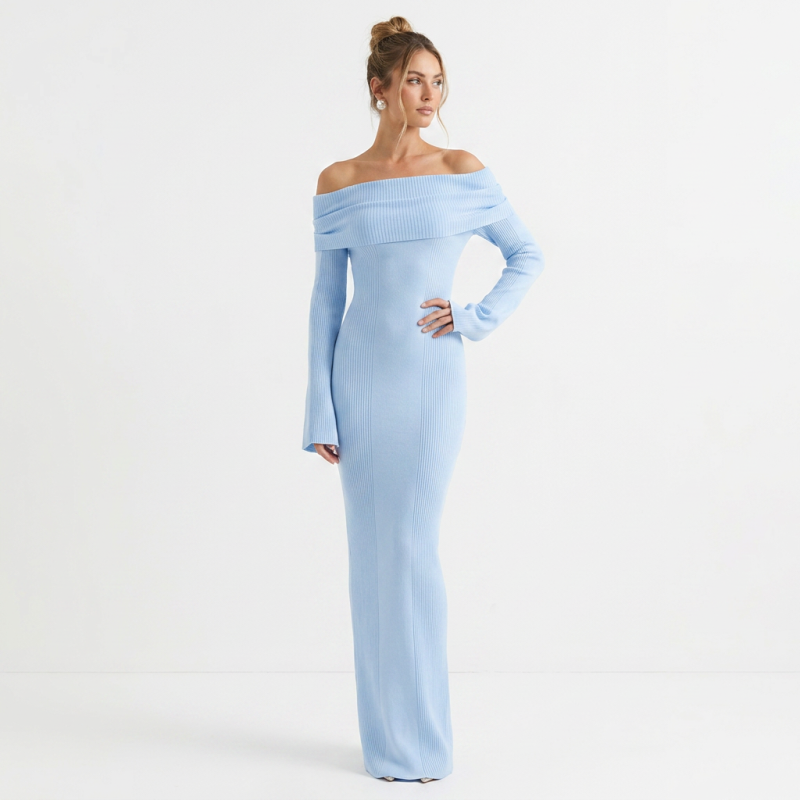 vestido de punto sin tirantes