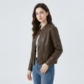 Chaqueta de cuero informal de corte holgado