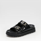 Trendy crocodile-print slippers