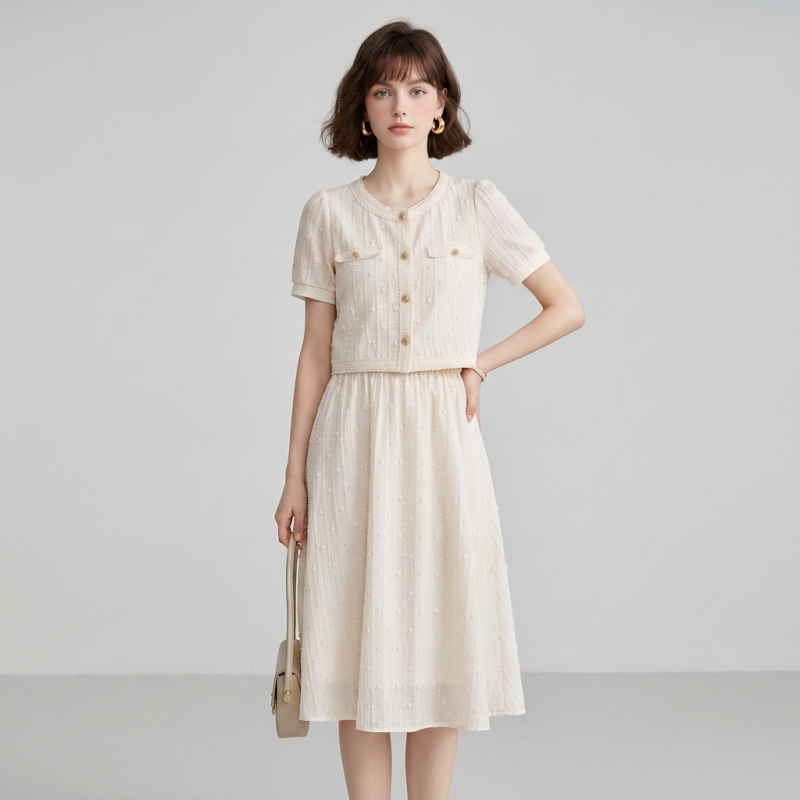 Traje de falda texturizado de moda