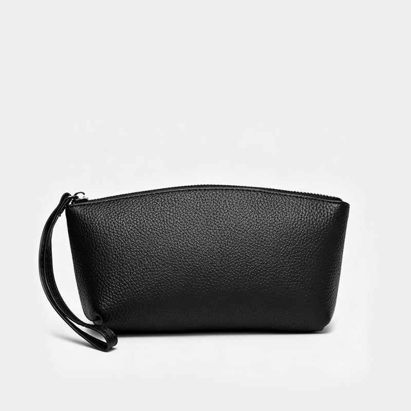 Bolso de mano de piel de vaca con estampado de lichi