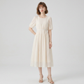 Vestido elegante de cuello redondo