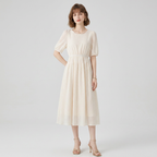 Vestido elegante de cuello redondo