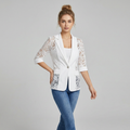 Chaqueta de traje con ribete de encaje