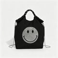 Bolso de hombro con carita sonriente y diamantes de imitación