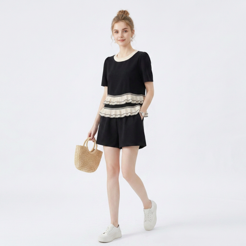 Conjunto informal de dos piezas con shorts