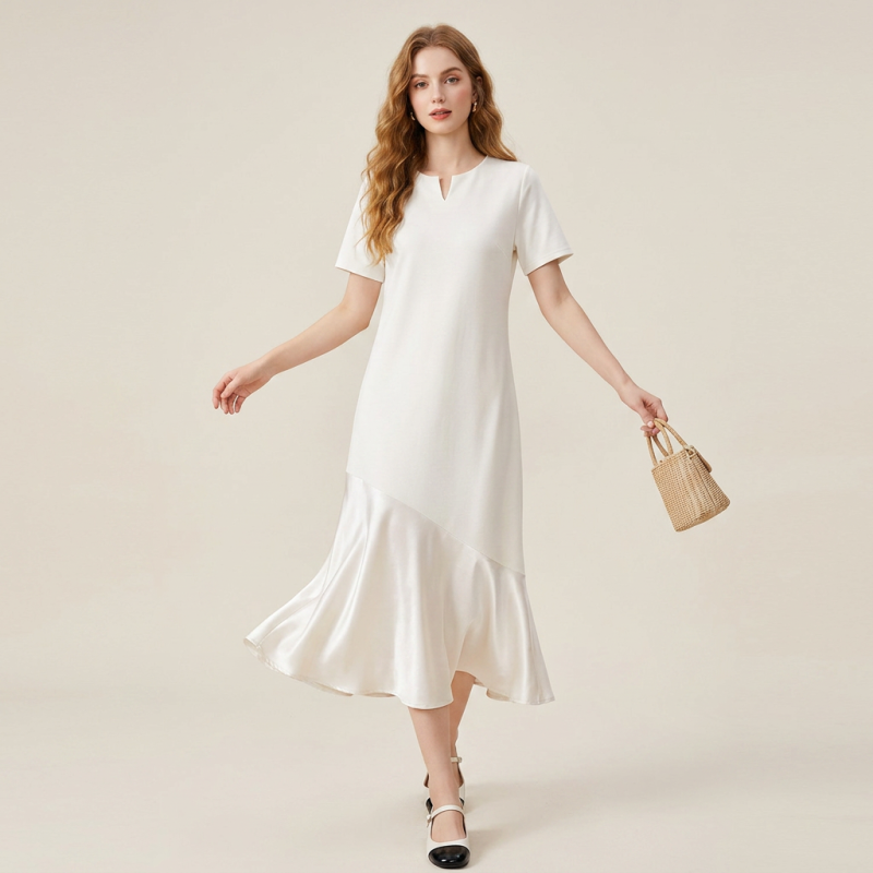 Vestido holgado de retazos