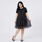 vestido de malla con estampado de leopardo