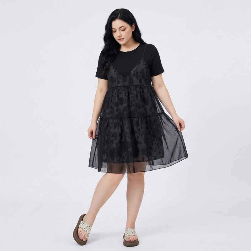 vestido de malla con estampado de leopardo
