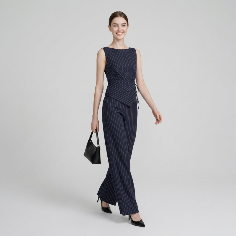 Traje de negocios a rayas