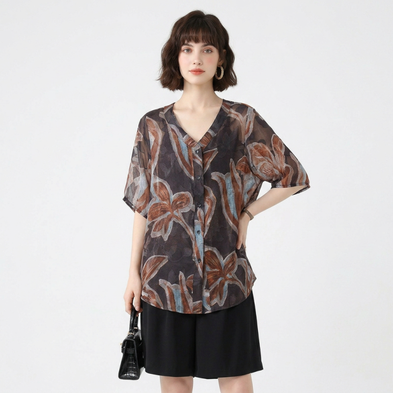 Camisa con estampado retro