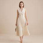 Elegante vestido con cuello de traje