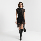 vestido de retazos de encaje
