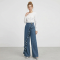 Pantalones vaqueros retro de corte irregular