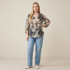 Blusa estampada de estilo retro