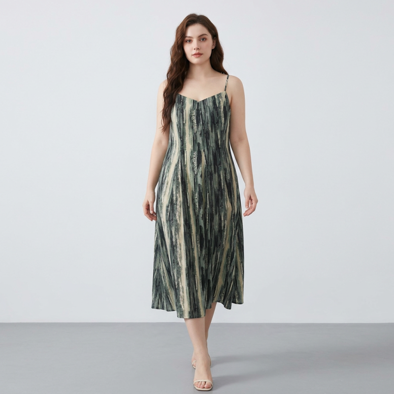 Vestido lencero con estampado degradado