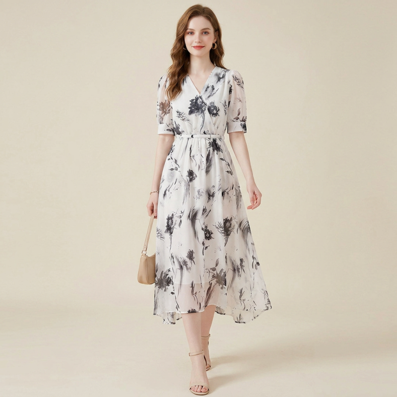 Vestido juvenil estampado