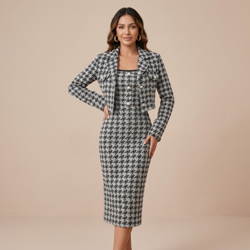 Traje de tweed de lujo asequible