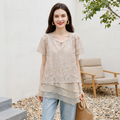 Top de patchwork de encaje a la moda