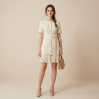 vestido plisado francés