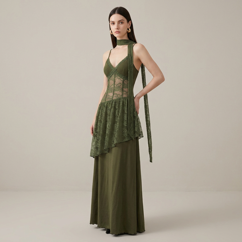 Vestido largo retro estilo Mori
