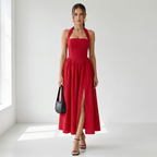 vestido de cuello halter de moda