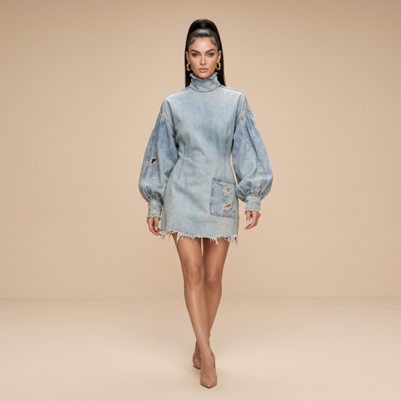 Vestido vaquero rasgado