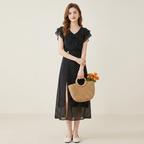 Elegante vestido con volantes