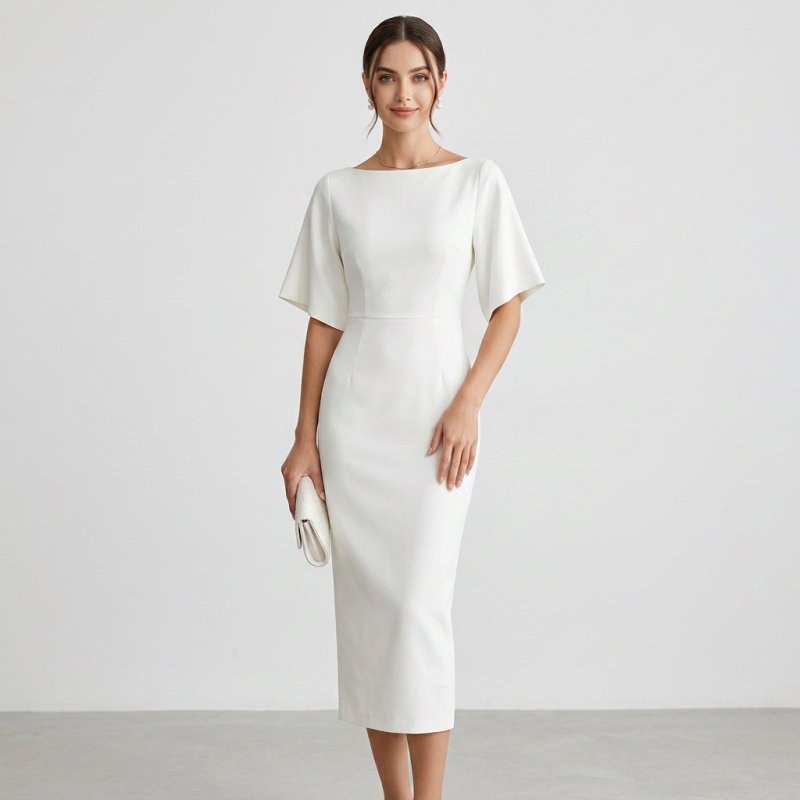 Elegante vestido con los hombros descubiertos