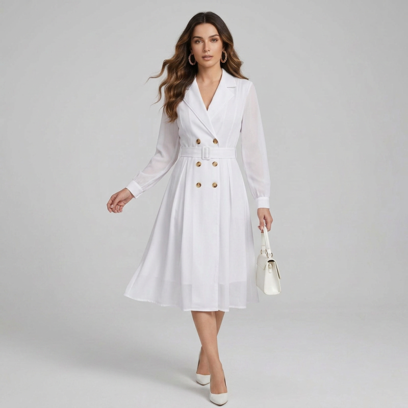 Elegante vestido con cuello