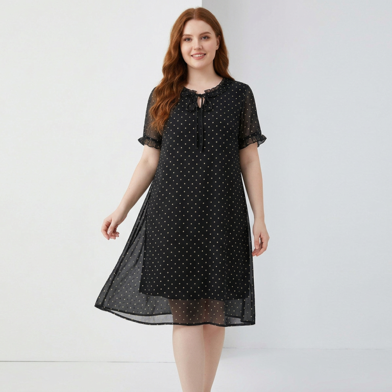Vestido elegante y que estiliza la figura.