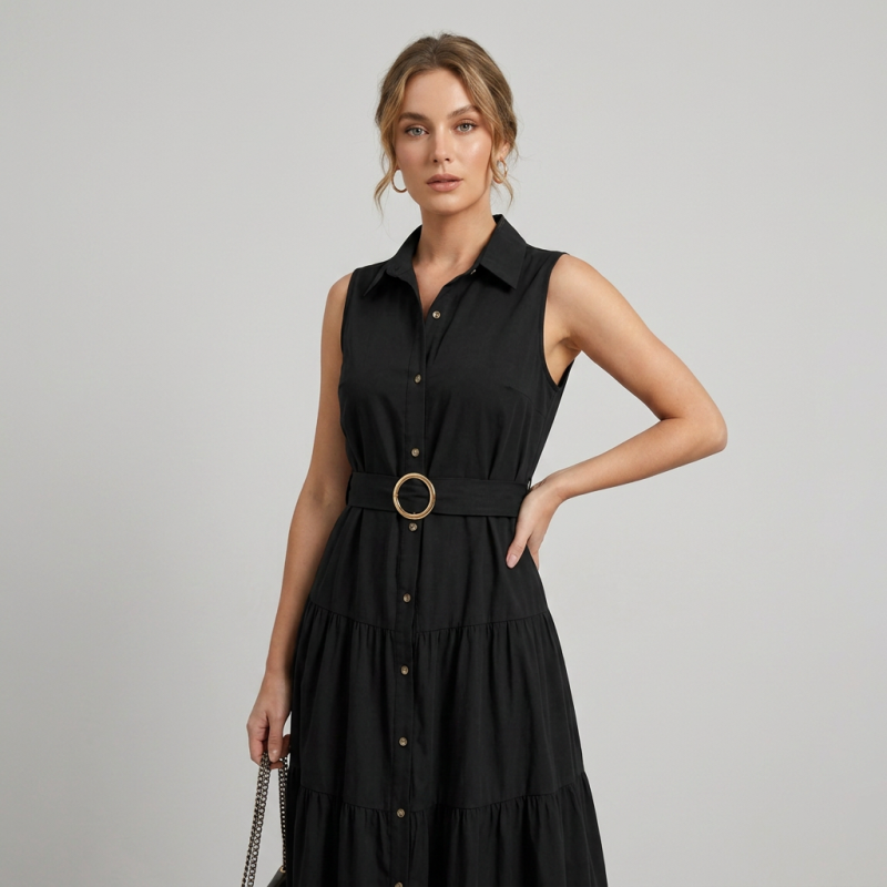 Elegante vestido sin mangas