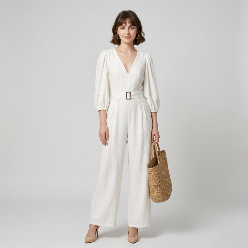 Body elegante con escote en V profundo