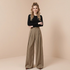 Pantalones de traje fluidos de talle alto