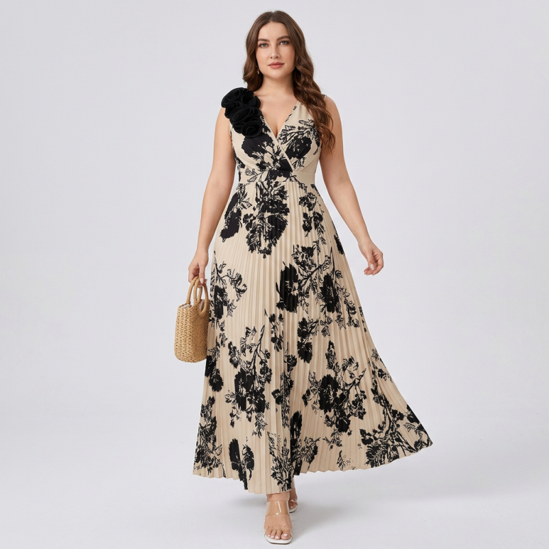 vestido floral 3D